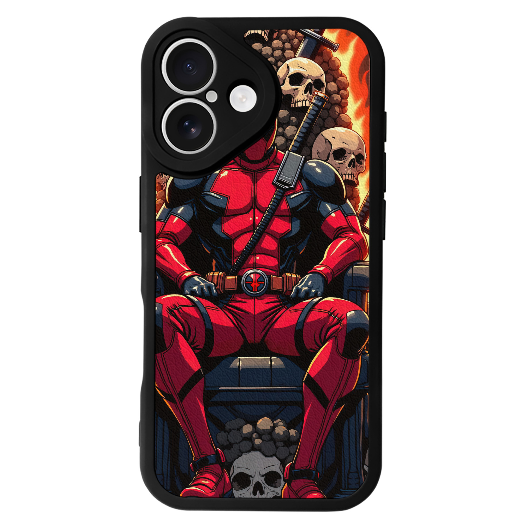 （画像用） Deadpool デッドプール 【iPhone 16シリーズ対応】シリコンスマホケース（レザー調） 材質：シリコン